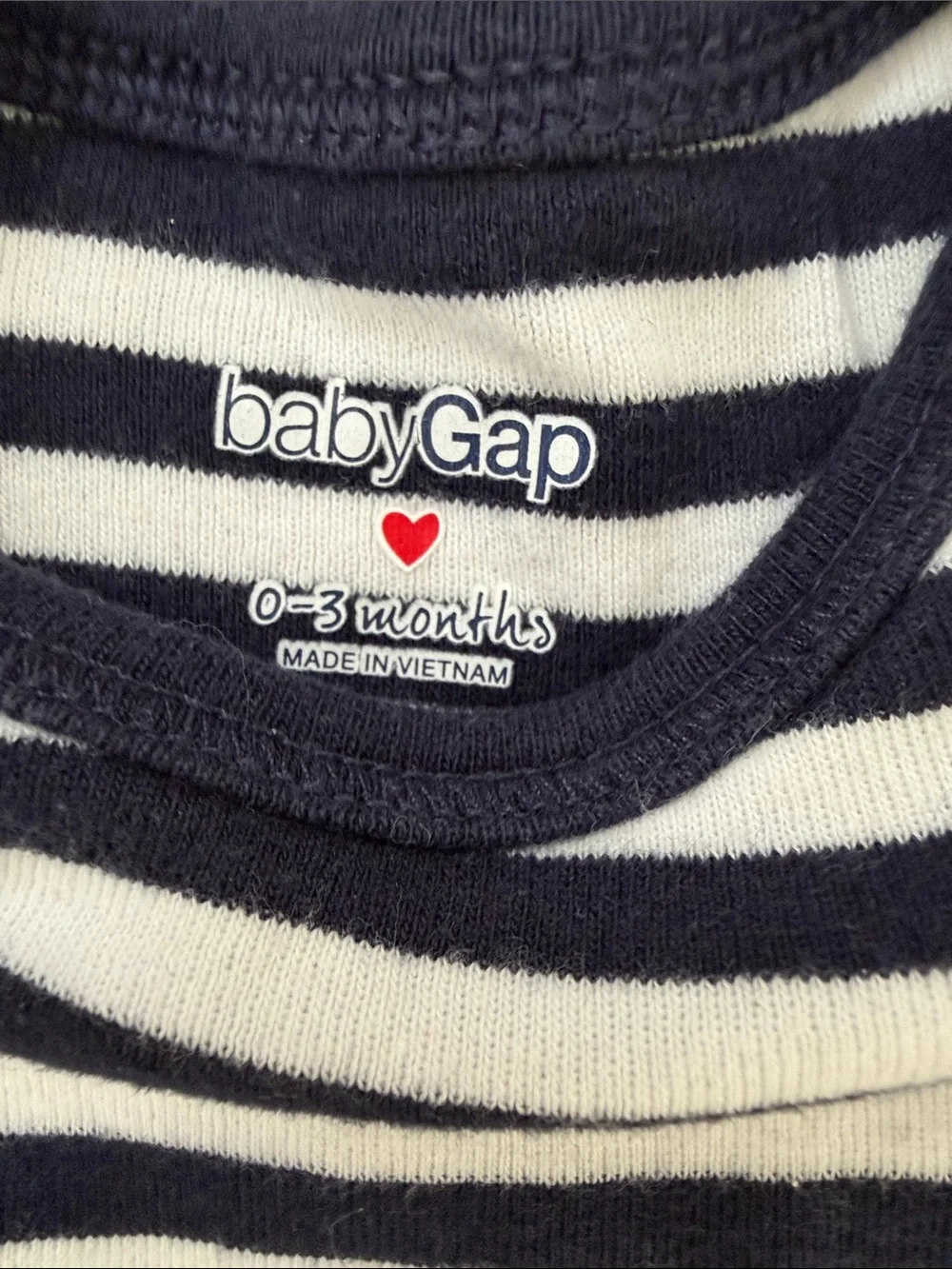 Baby Gap Navy and White Striped Short-Sleeve One-Piece